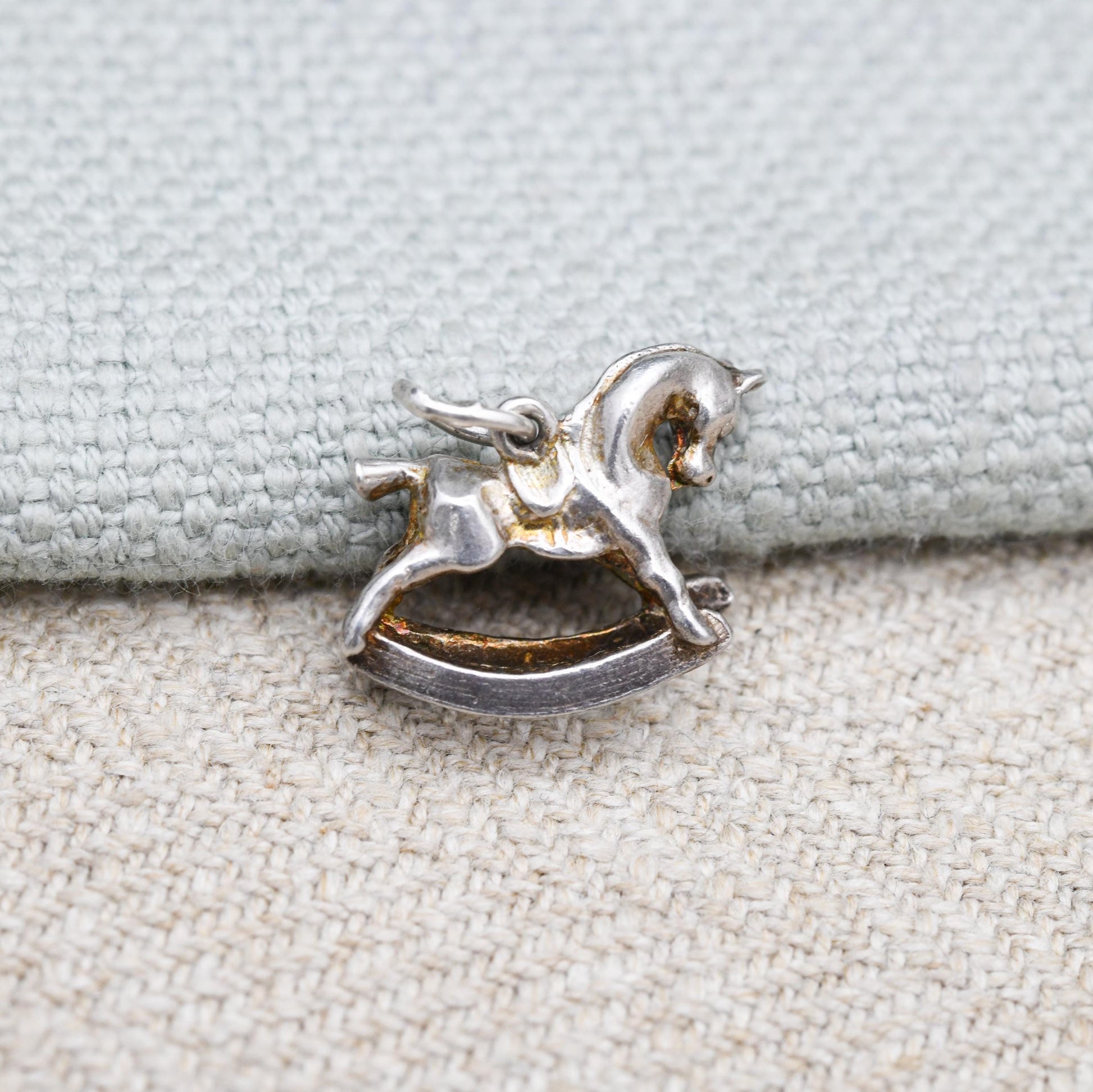Vintage Sterling Silver Small Rocking Horse Charm Pendant - Detailed Animal Children's Toy | Horse Girl | Gift for Charm Bracelet