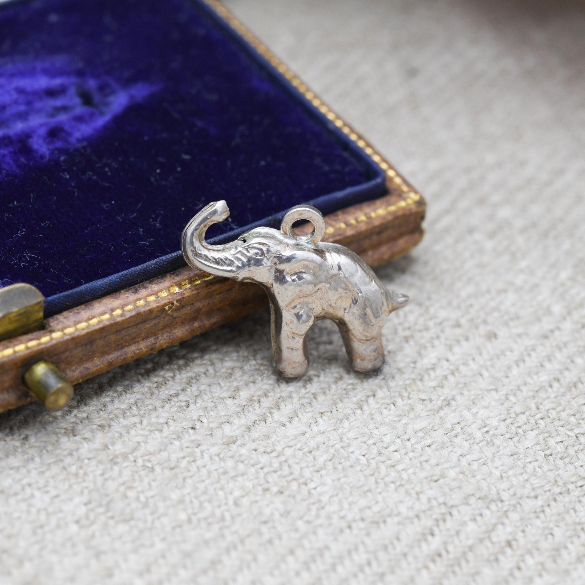 Vintage Sterling Silver Elephant Charm Pendant - Small Cute Animal | Nature Lover Gift | African Elephant | Gift for Charm Bracelet
