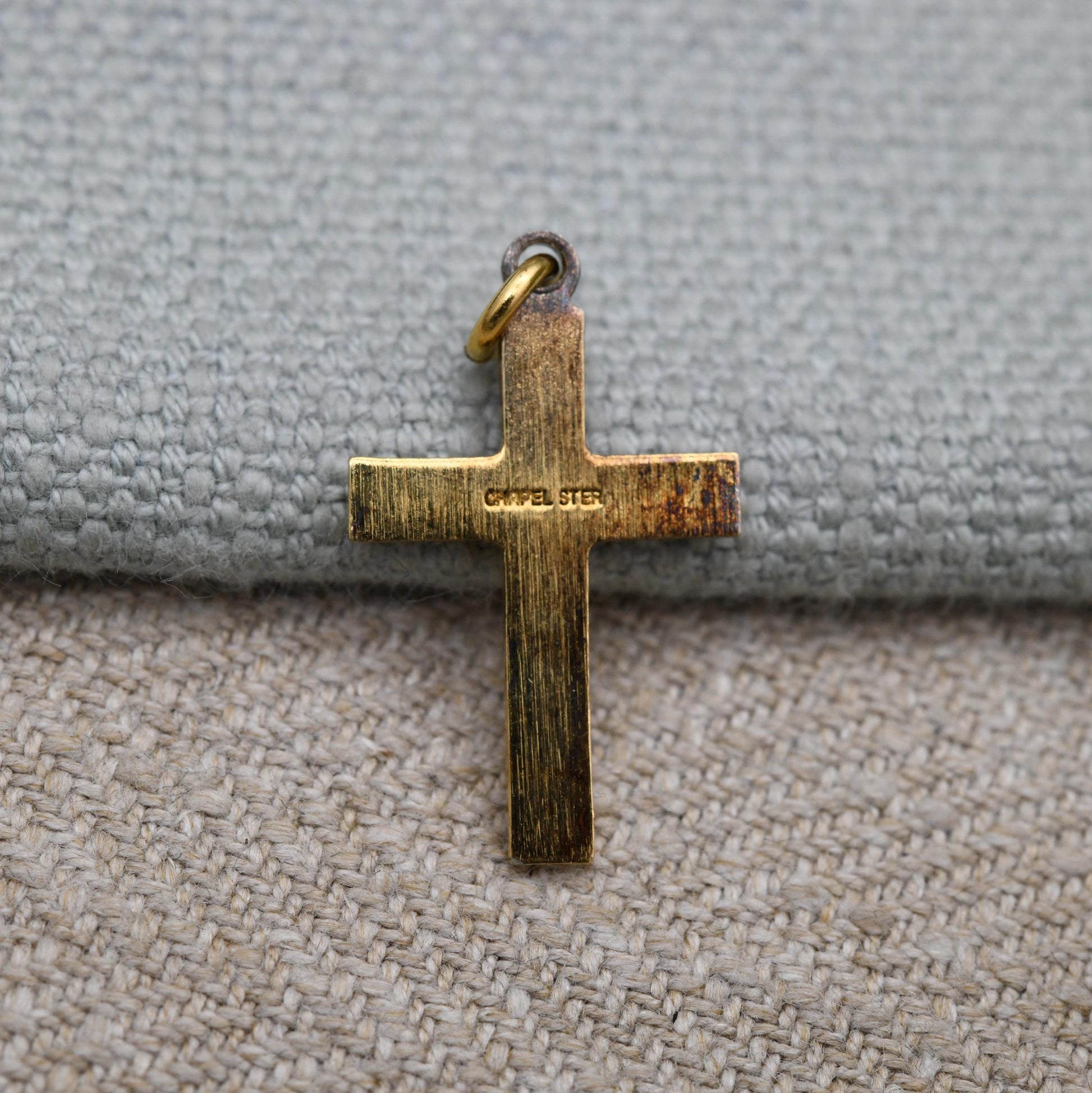Vintage Sterling Silver Gold Plated Cross Pendant - Sweet Christening Baptism Jewellery | Charm for Necklace | Hollow Silver | Plain Cross