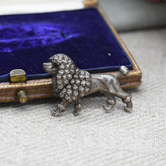 Antique Sterling Silver Victorian French Poodle Dog Brooch - Highly Detailed Dog | Dog Pin | Anniversary Birthday Gift for Her