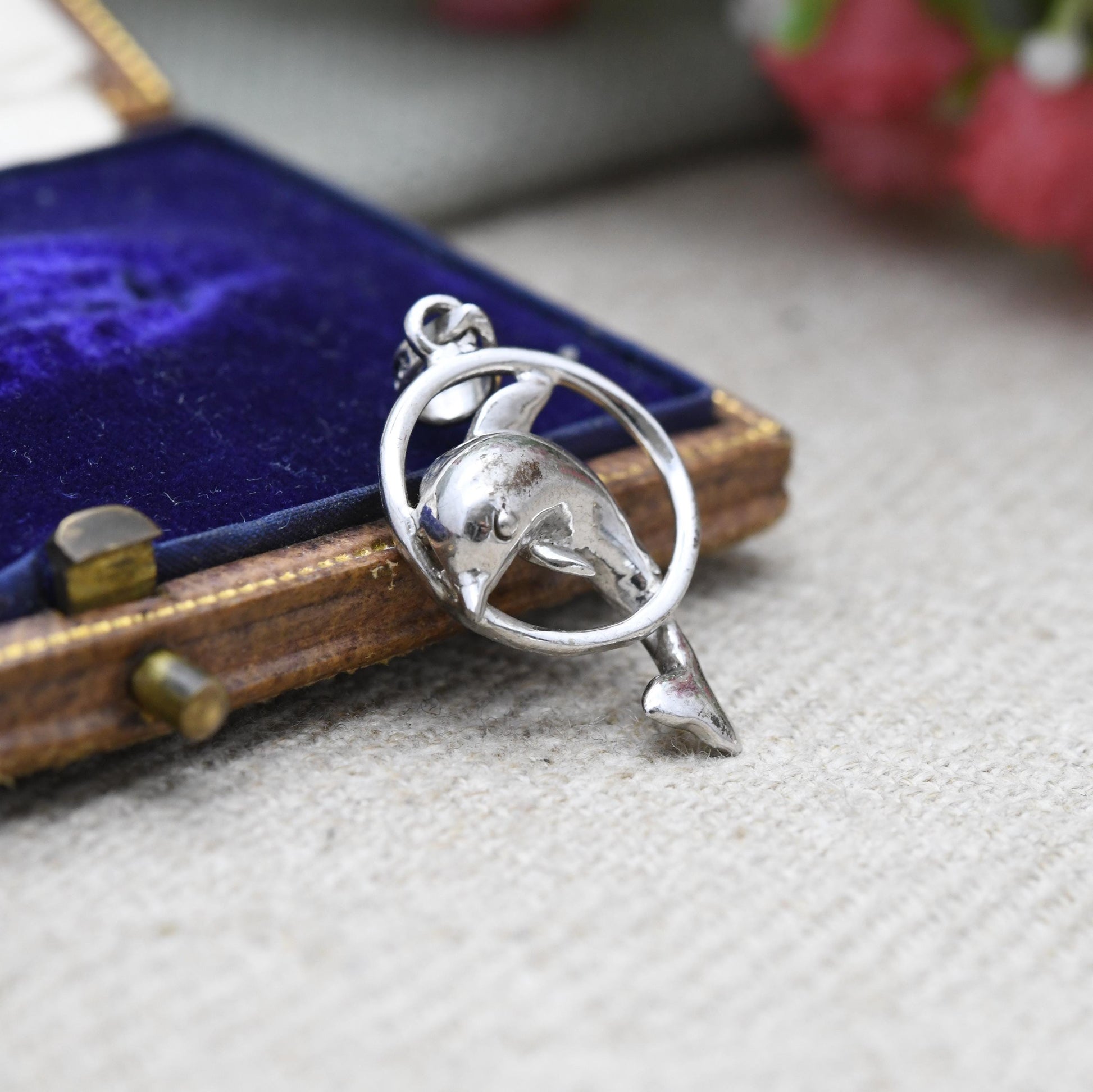 Vintage Sterling Silver Dolphin Pendant - Sea Creature | Small Animal Shape | Gift for Animal Lover | Sweet Gift for Her