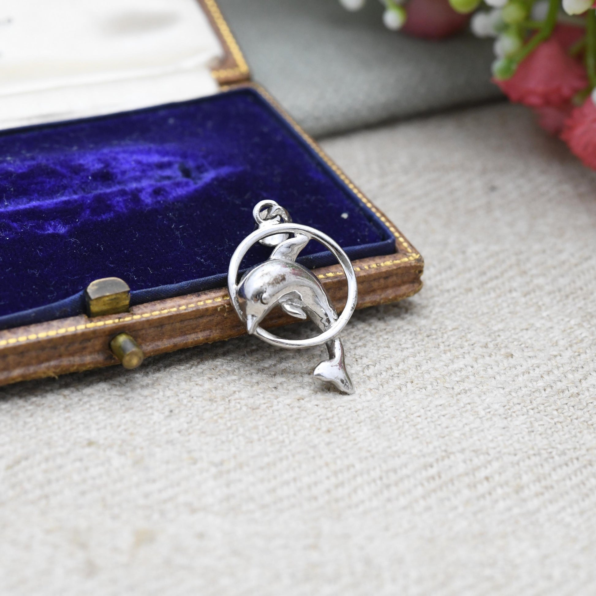 Vintage Sterling Silver Dolphin Pendant - Sea Creature | Small Animal Shape | Gift for Animal Lover | Sweet Gift for Her