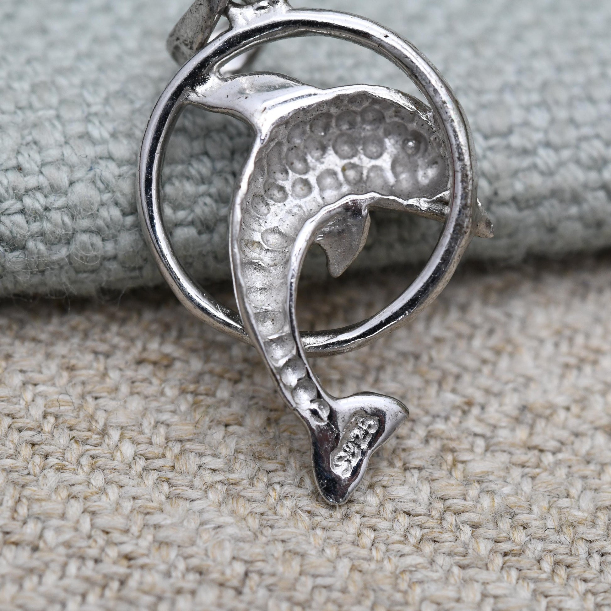 Vintage Sterling Silver Dolphin Pendant - Sea Creature | Small Animal Shape | Gift for Animal Lover | Sweet Gift for Her