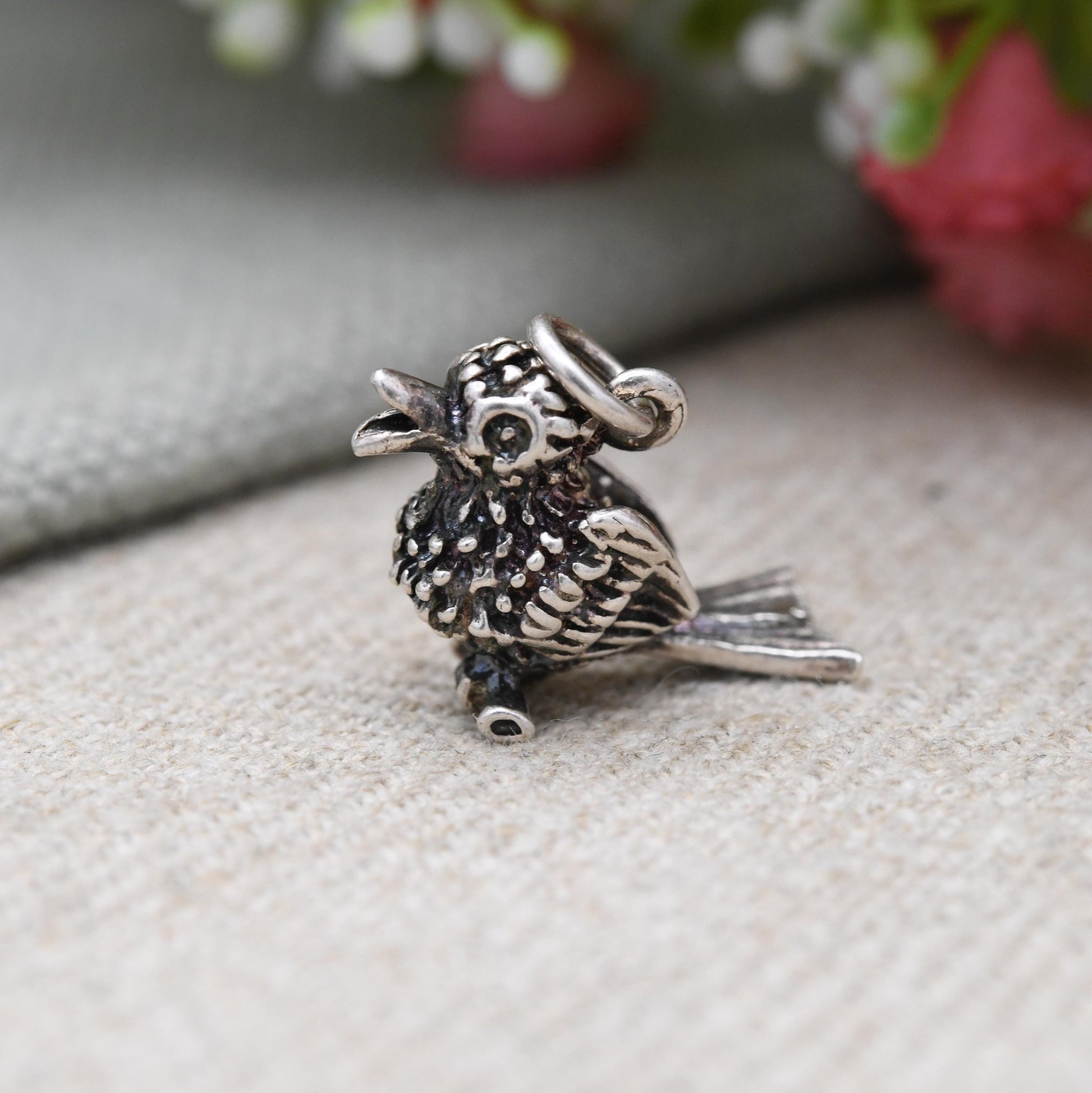 Vintage Sterling Silver Bird Charm Pendant - Song Bird | Gift for Charm Bracelet