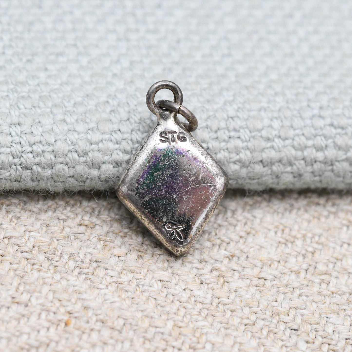 Sterling Silver Blue Abalone Shell Diamond Shape Pendant - Gift for Charm Pendant Necklace