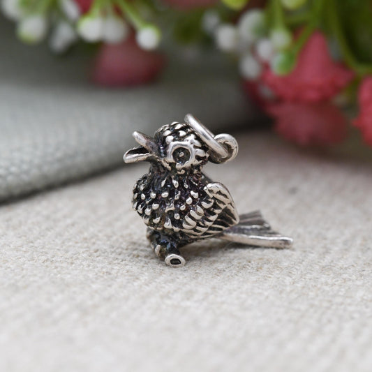 Vintage Sterling Silver Bird Charm Pendant - Song Bird | Gift for Charm Bracelet