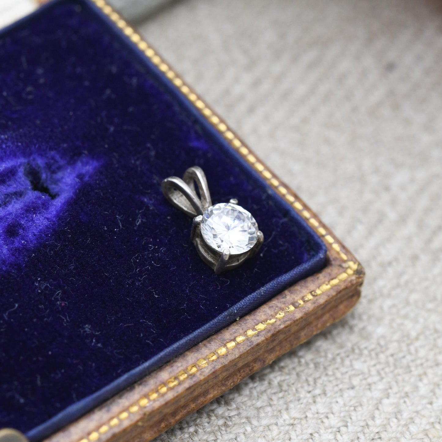 Sterling Silver Cubic Zirconia Charm Pendant - Cute | Small Sparkly Stone | Gift for Pendant Charm Necklace