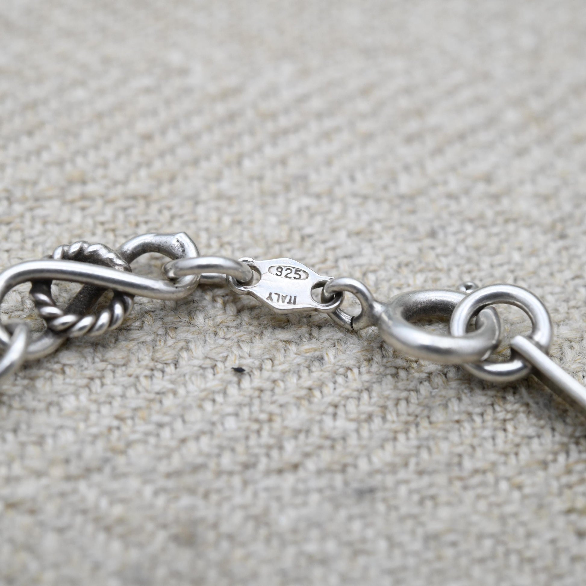 Vintage Sterling Silver Knot Link and Bar Bracelet - Rope | Gift for Her | Gift for Him