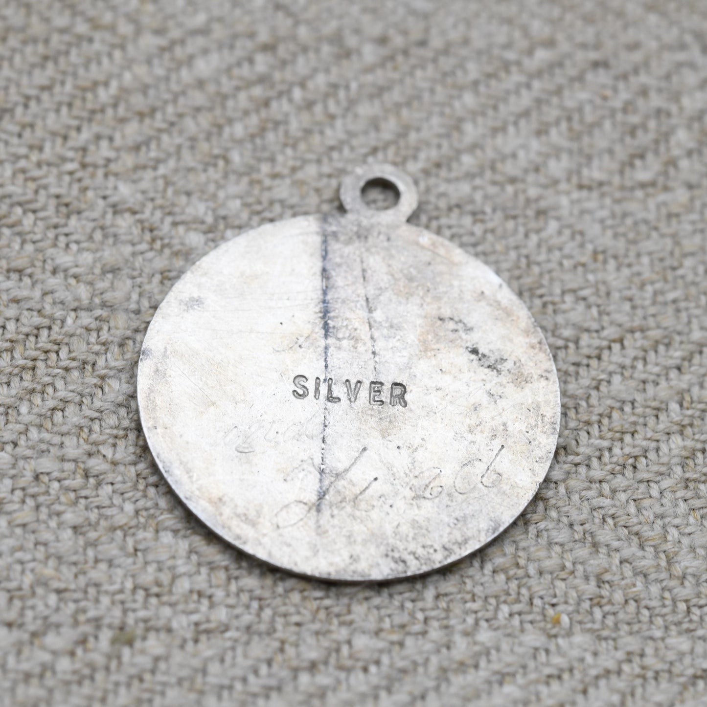 Vintage Sterling Silver St. Christopher Pendant - Embossed Relief with Detailed Background | Saint of Travelling | Religious Jewellery