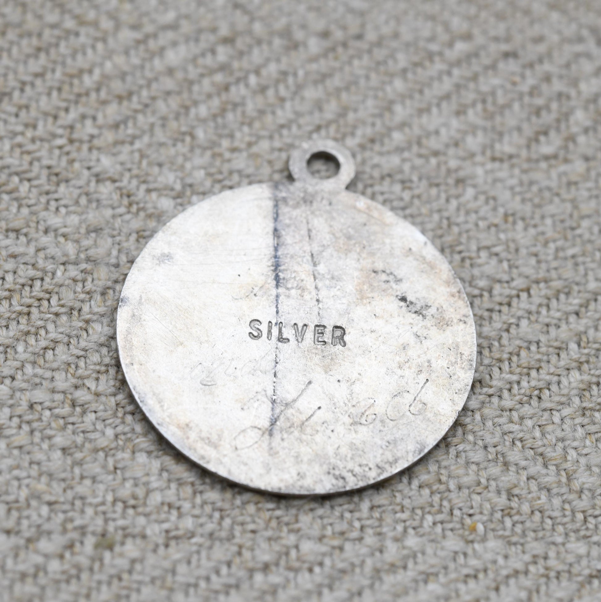 Vintage Sterling Silver St. Christopher Pendant - Embossed Relief with Detailed Background | Saint of Travelling | Religious Jewellery