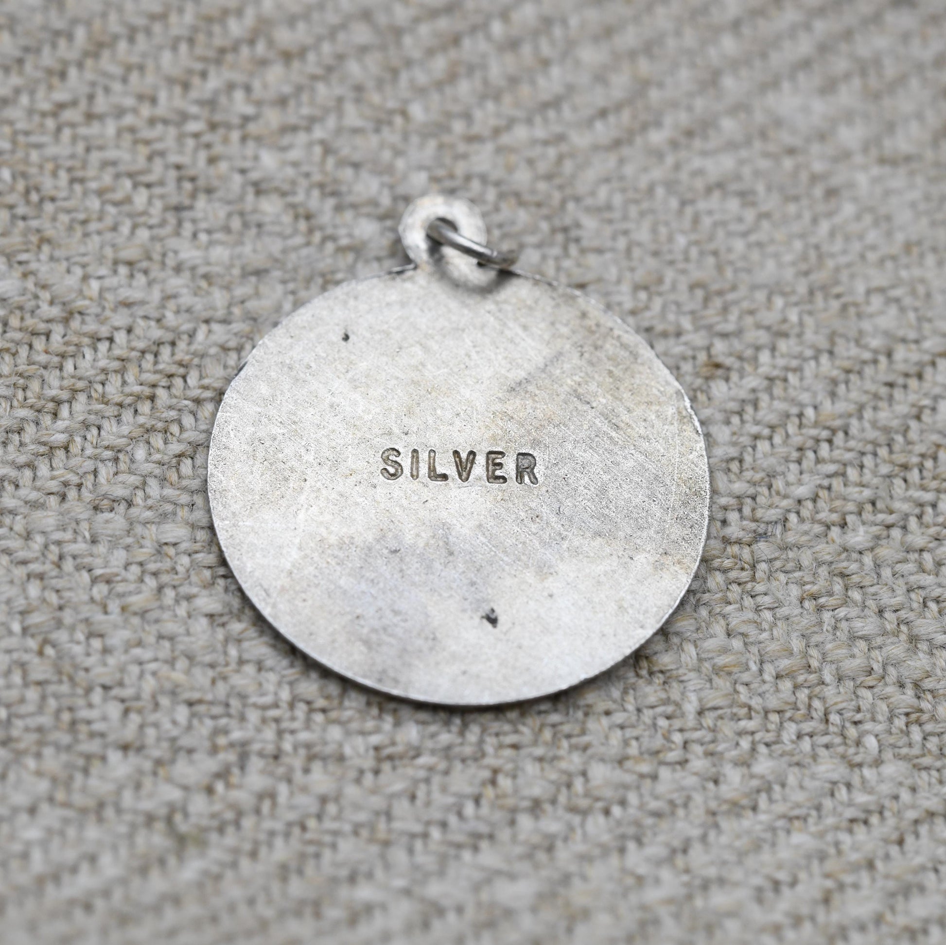 Vintage Sterling Silver St. Christopher Pendant - Embossed Relief | Saint of Travelling | Religious Jewellery | Gift for Charm Bracelet