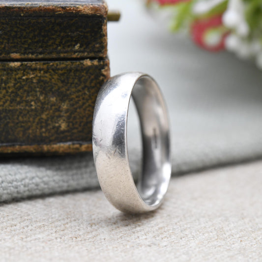 Vintage Sterling Silver Band Ring - Minimalist Band | Stacking Ring | Large Unisex Ring | UK Size - X 1/2 | US Size - 12