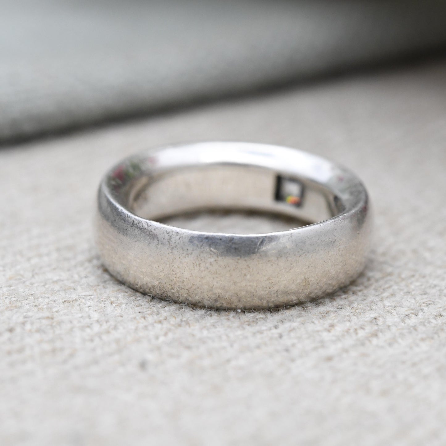 Sterling Silver Clear Stone Solitaire Band Ring - Large White Stone | Minimalist Ring | UK Size - N | US Size - 7