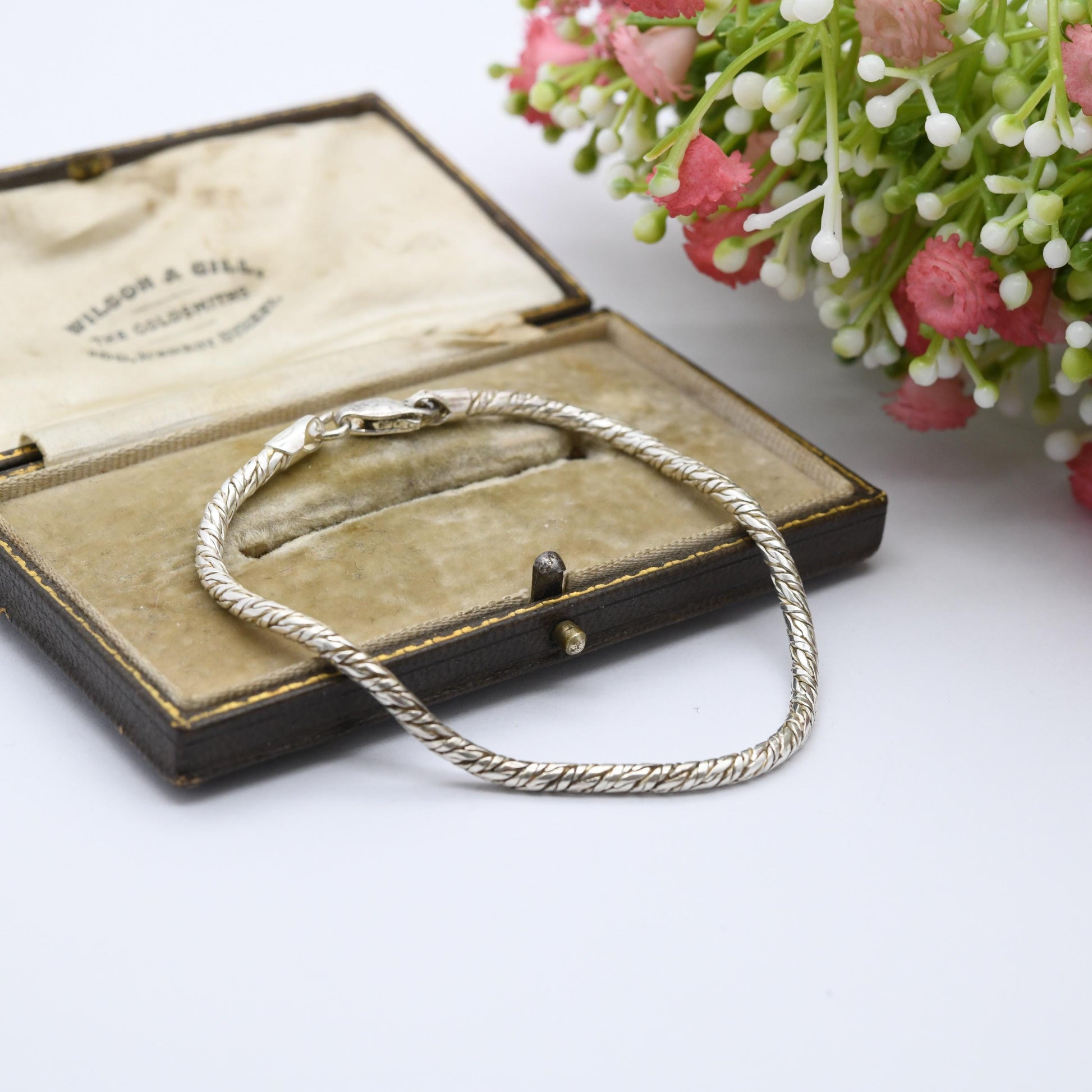 Vintage Sterling Silver Rope Link Bracelet - Unisex | Gift