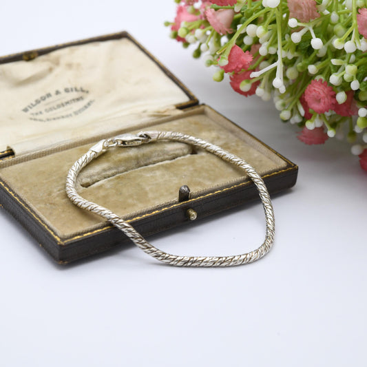 Vintage Sterling Silver Rope Link Bracelet - Unisex | Gift