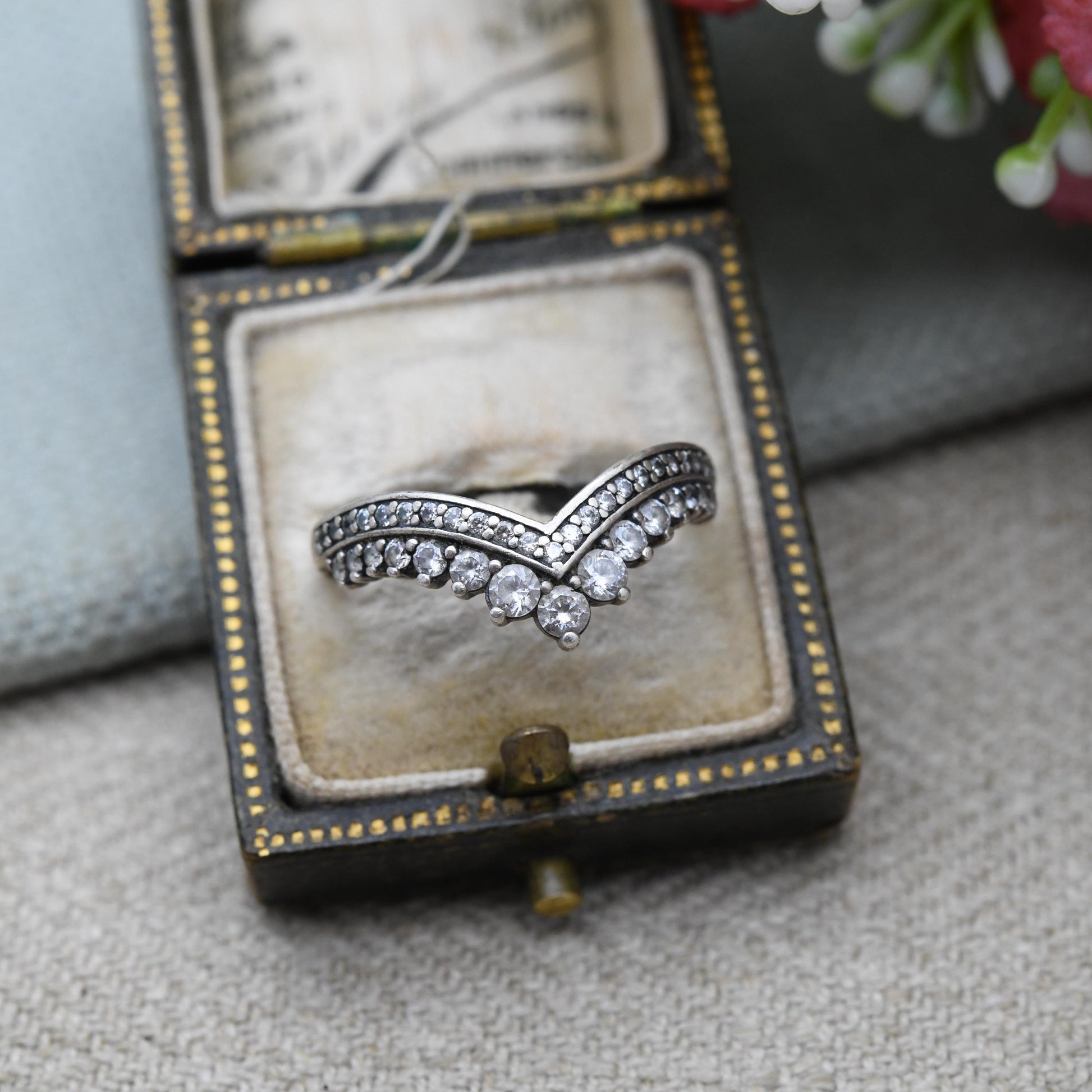 Pandora Sterling Silver Tiara Ring - White Stone Stacking Ring | Pavé Setting | Pretty Gift for Her | UK Size - N | US Size - 6 3/4