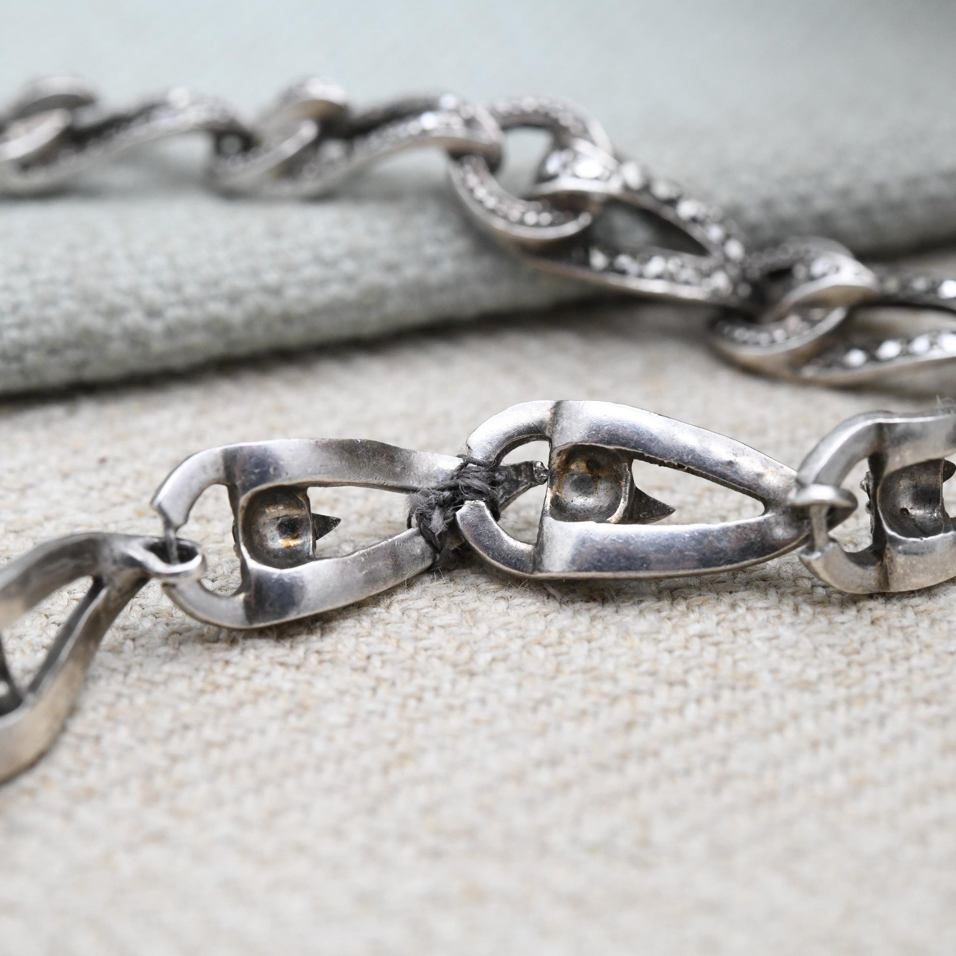 Vintage European Sterling Silver Pearl Marcasite Panel Necklace 1954 - Ornate Design | True Vintage | Sparkly Stones | Gift for Her