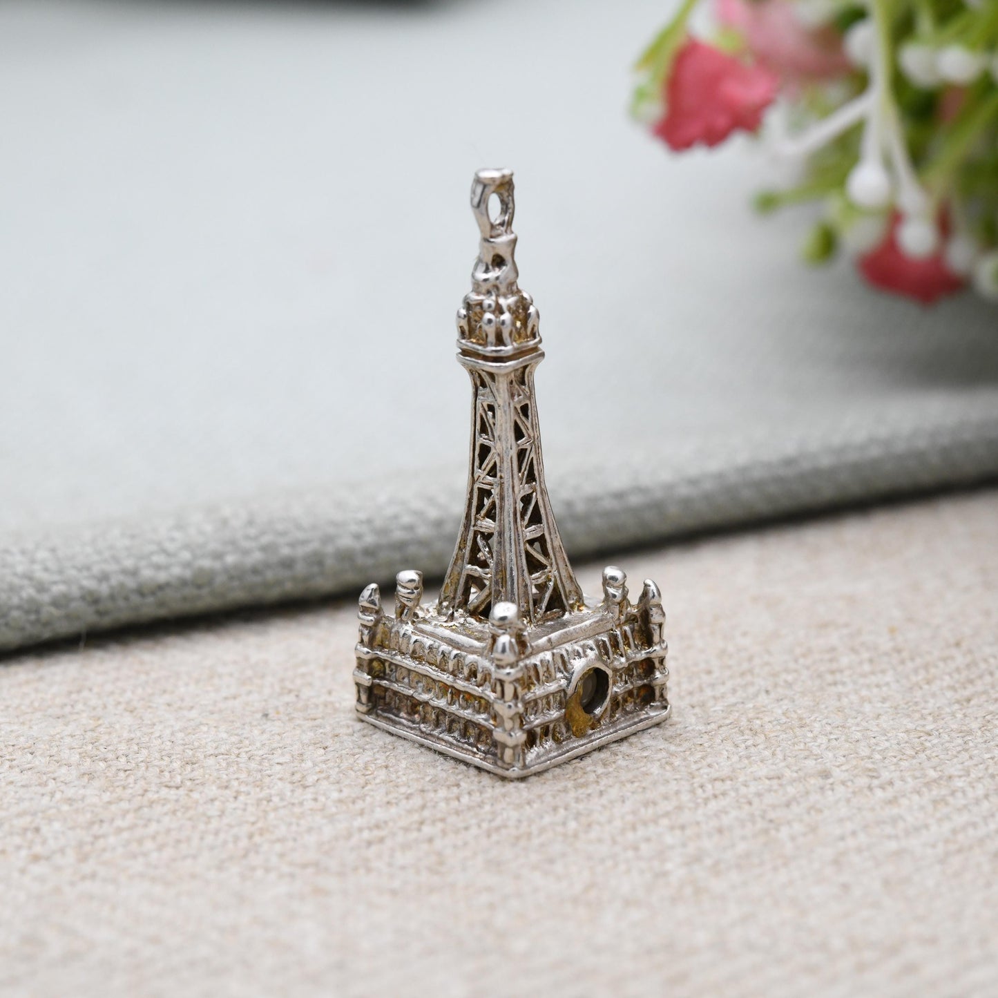 Vintage Stanhope Sterling Silver Blackpool Tower Charm Pendant - Lancashire | Seaside | Beach Holiday | Souvenir Gift for Charm Bracelet