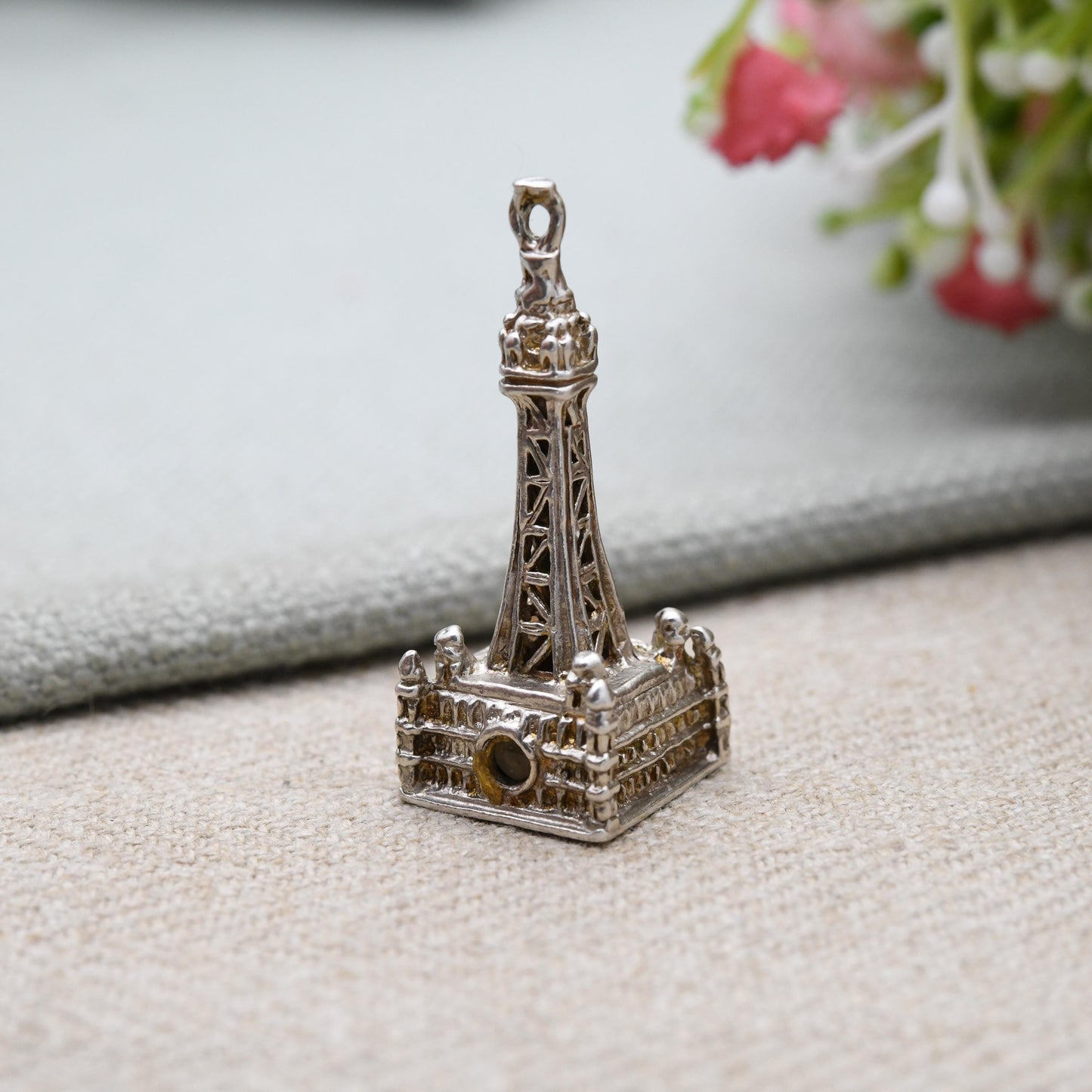Vintage Stanhope Sterling Silver Blackpool Tower Charm Pendant - Lancashire | Seaside | Beach Holiday | Souvenir Gift for Charm Bracelet