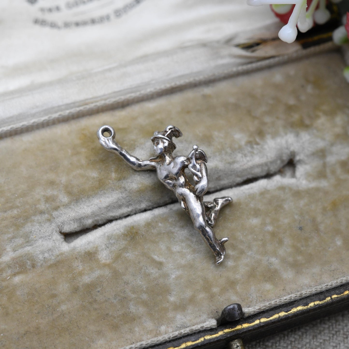 Vintage Silver Ancient Greek Hermes Charm Pendant - Ancient Greece | Greek God | Souvenir Classical Student Gift