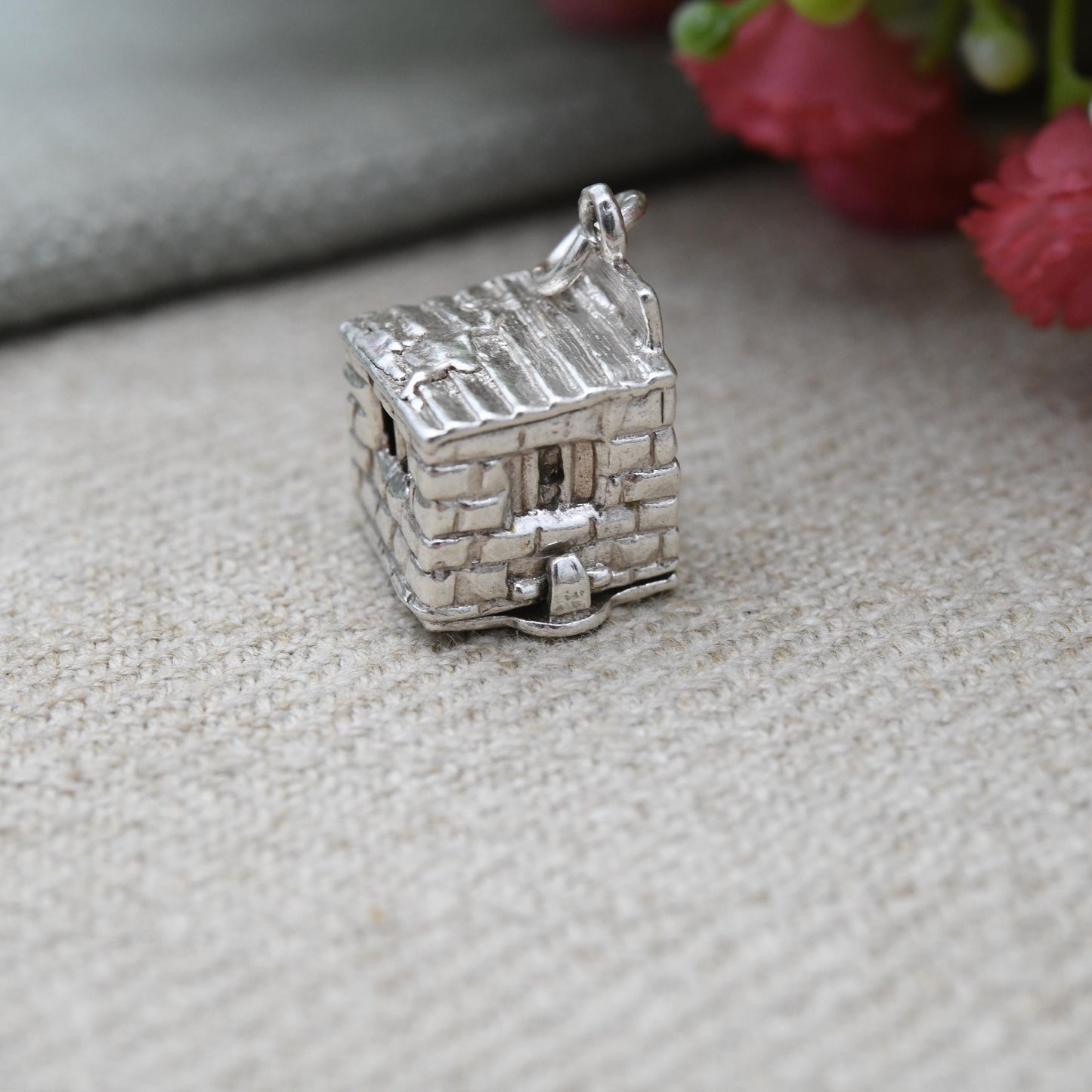 Vintage Sterling Silver Opening Jail House Charm Pendant - Prison Cell | Prisoner Breaking Rocks | Chains | Bars | Gift for Charm Bracelet