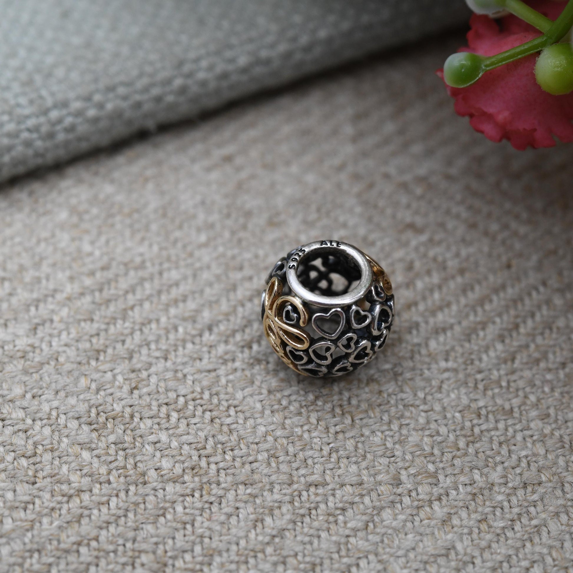 Pandora Sterling Silver Openwork Love Bead Charm Pendant - Cute | Love Hearts | Gift for Charm Bracelet