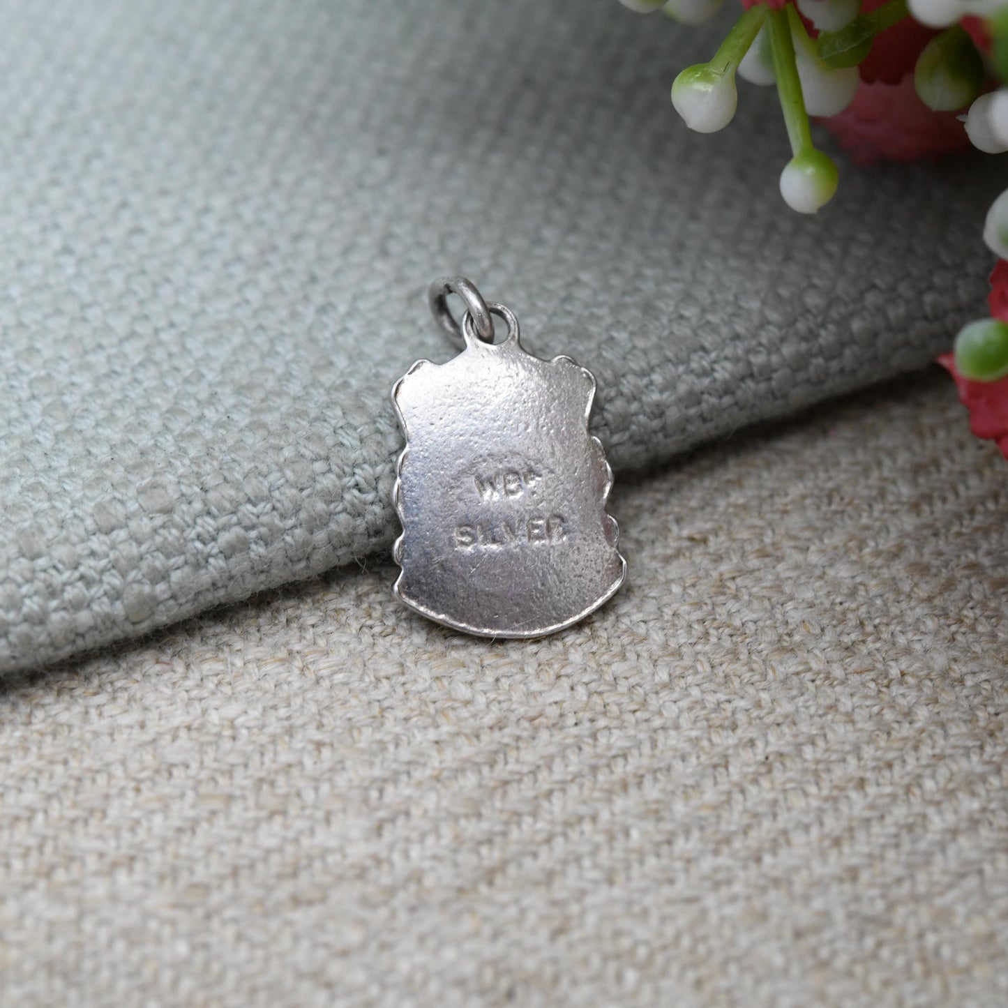 Vintage Sterling Silver Huddersfield Enamel Souvenir Shield Charm Pendant - England | Yorkshire | Souvenir Gift for Charm Bracelet