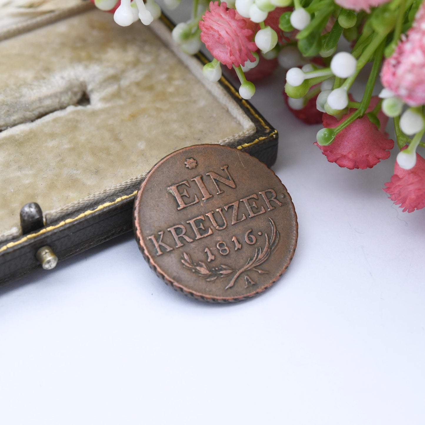 Antique 1816 1 Kreuzer Copper Coin - Austrian Gulden