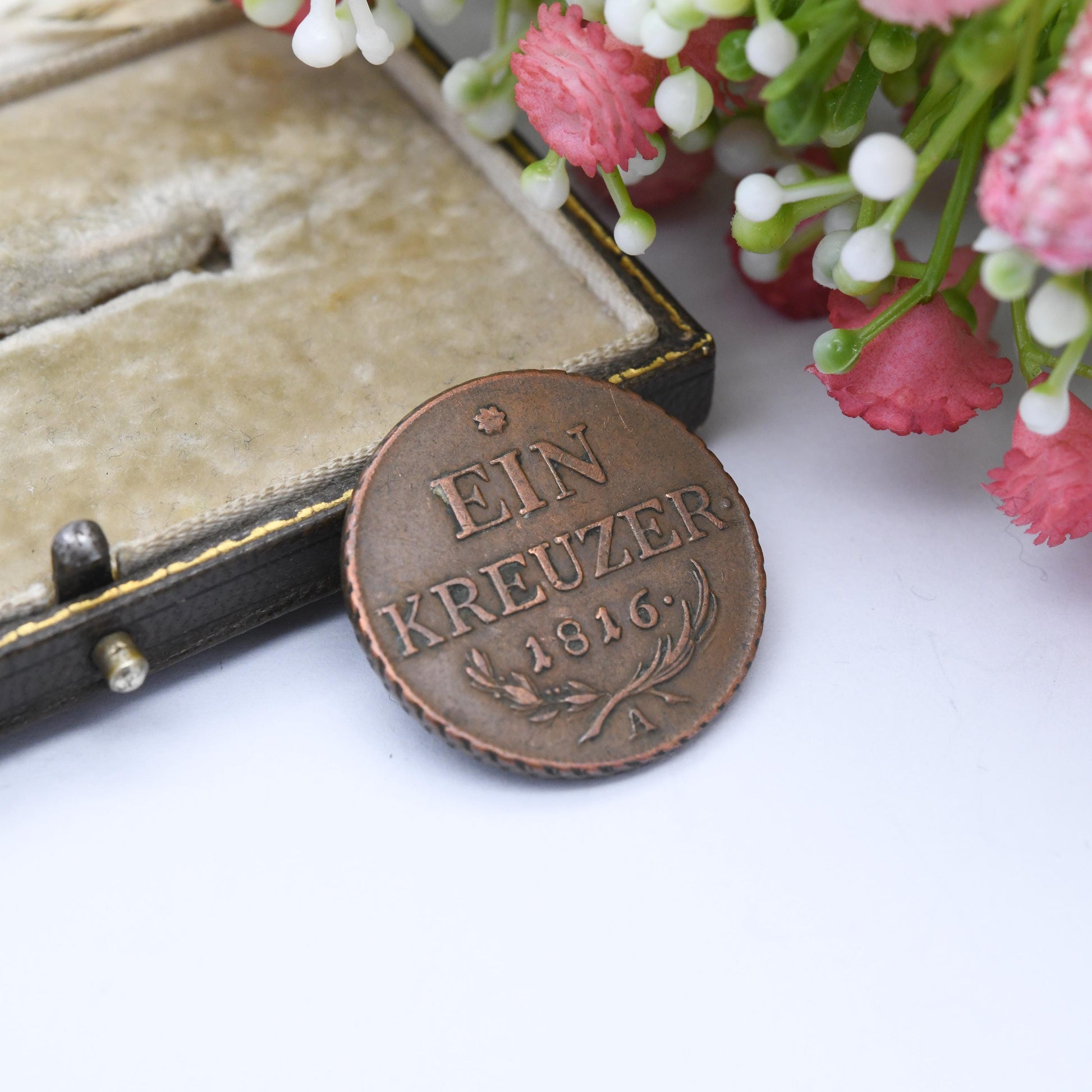 Antique 1816 1 Kreuzer Copper Coin - Austrian Gulden