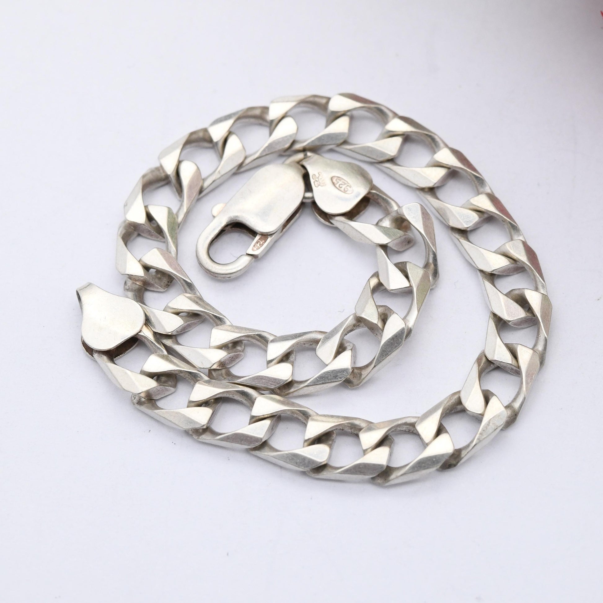 Vintage Sterling Silver Curb Link Chain Bracelet - Curb Bracelet | Gift for Boyfriend | Gift for Brother