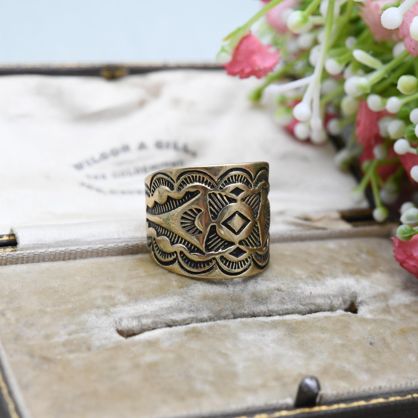 Carolyn Pollack Brass Ring - Wide Band | New Mexico Southwestern Design Old Carlisle Albuquerque | UK Size - P | US Size - 8