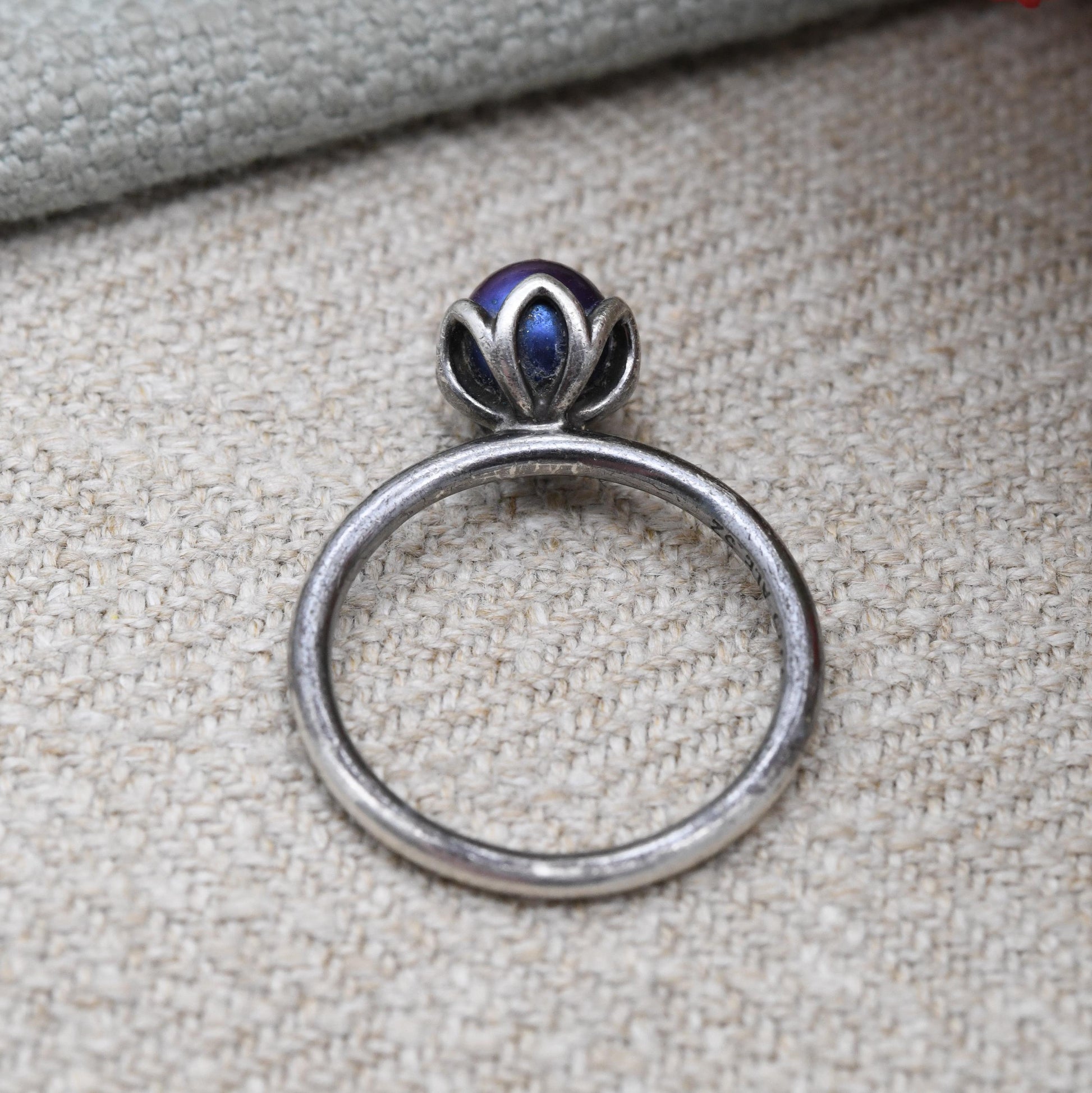 Pandora Sterling Silver Peacock Pearl Ring - Freshwater Pearl | Minimal Everyday Stacking Solitaire | UK Size - K 1/2 | US Size - 5 3/4