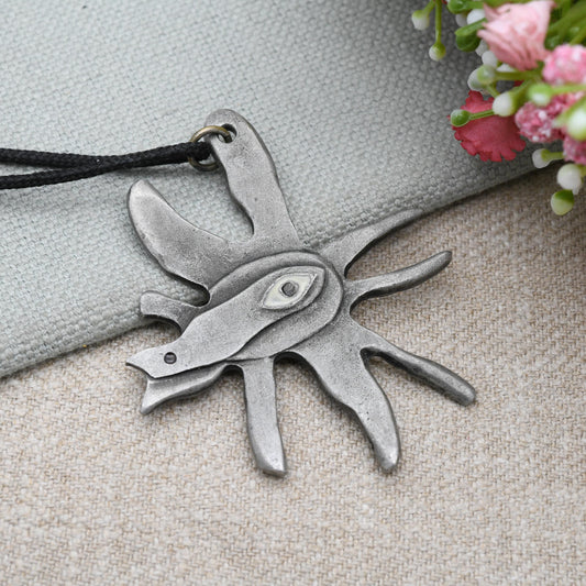 Vintage The Cure Pendant Necklace High Bird Head 1992 Wish Tour on Black Cord