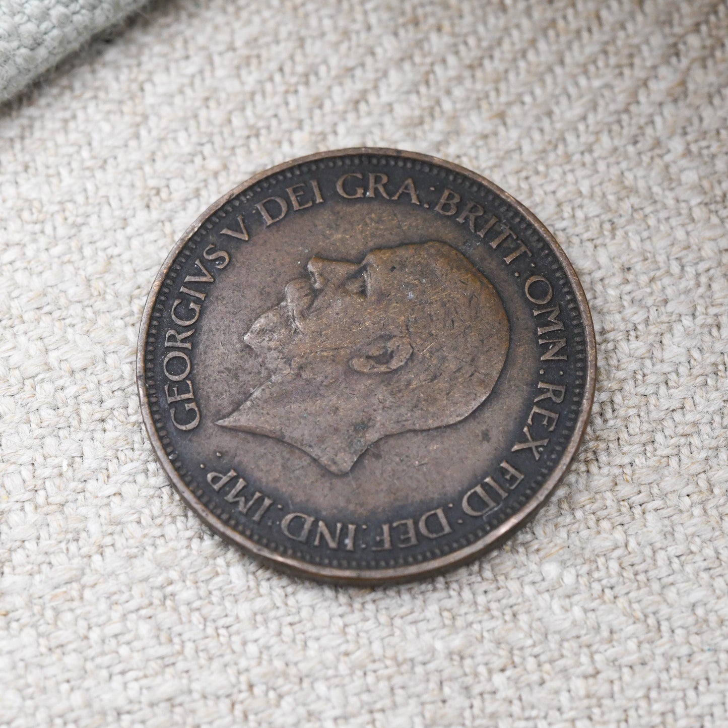 Antique George V Coin Love Token Lucky Charm - Silver Threepence and Copper Half Penny 1928