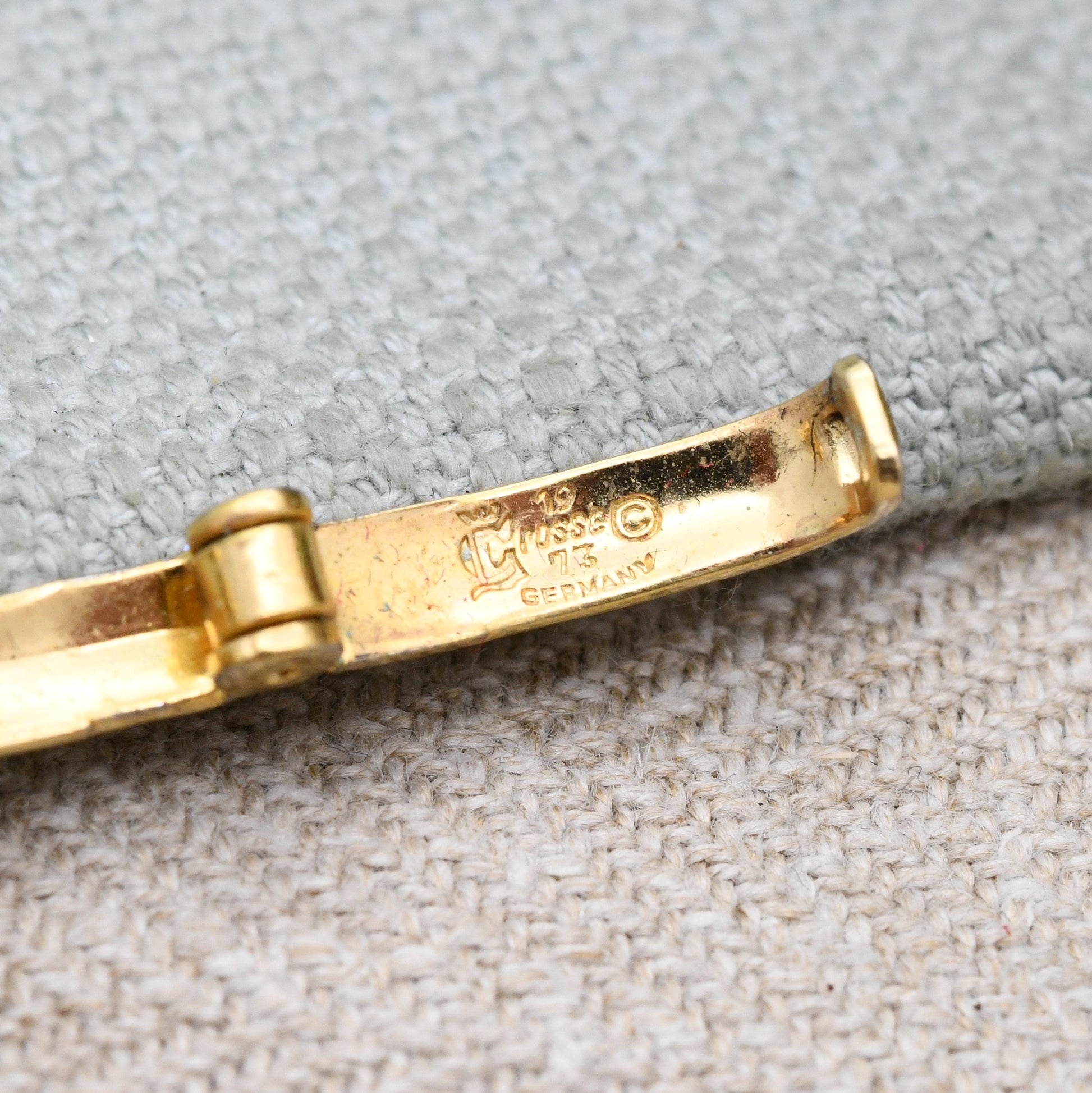 Vintage Grossé Love Knot Necklace 1973 German Designer Signed Jewellery - Gold Plated Crystals Woven Rope Twist Knot of Hercules