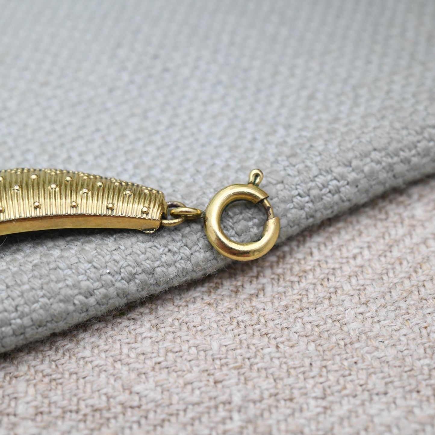 Vintage Americ Rolled Gold Panel Necklace by Kollmar & Jourdan KJ - Mid-Century Textured Jewellery by German Designer