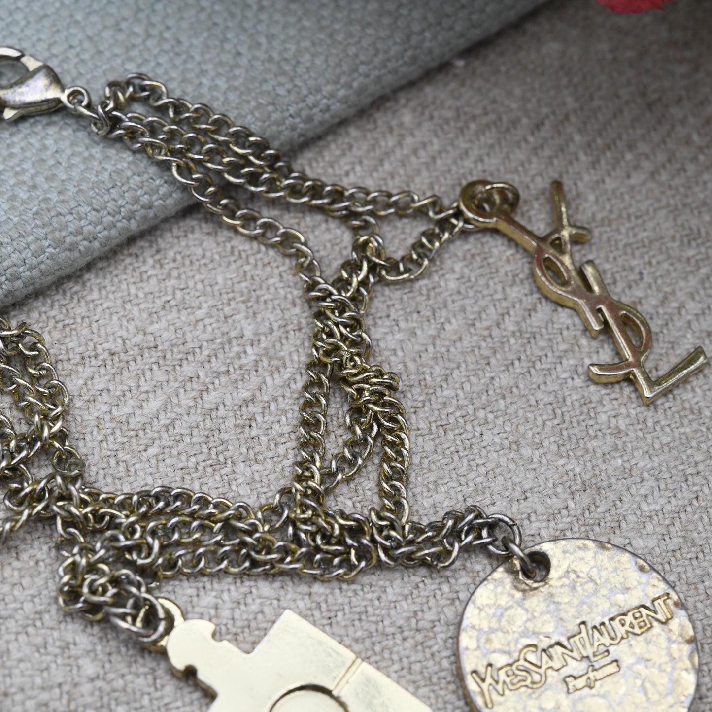 Vintage Yves Saint Laurent YSL Parfums Charm Bracelet c. 2000s Y2K