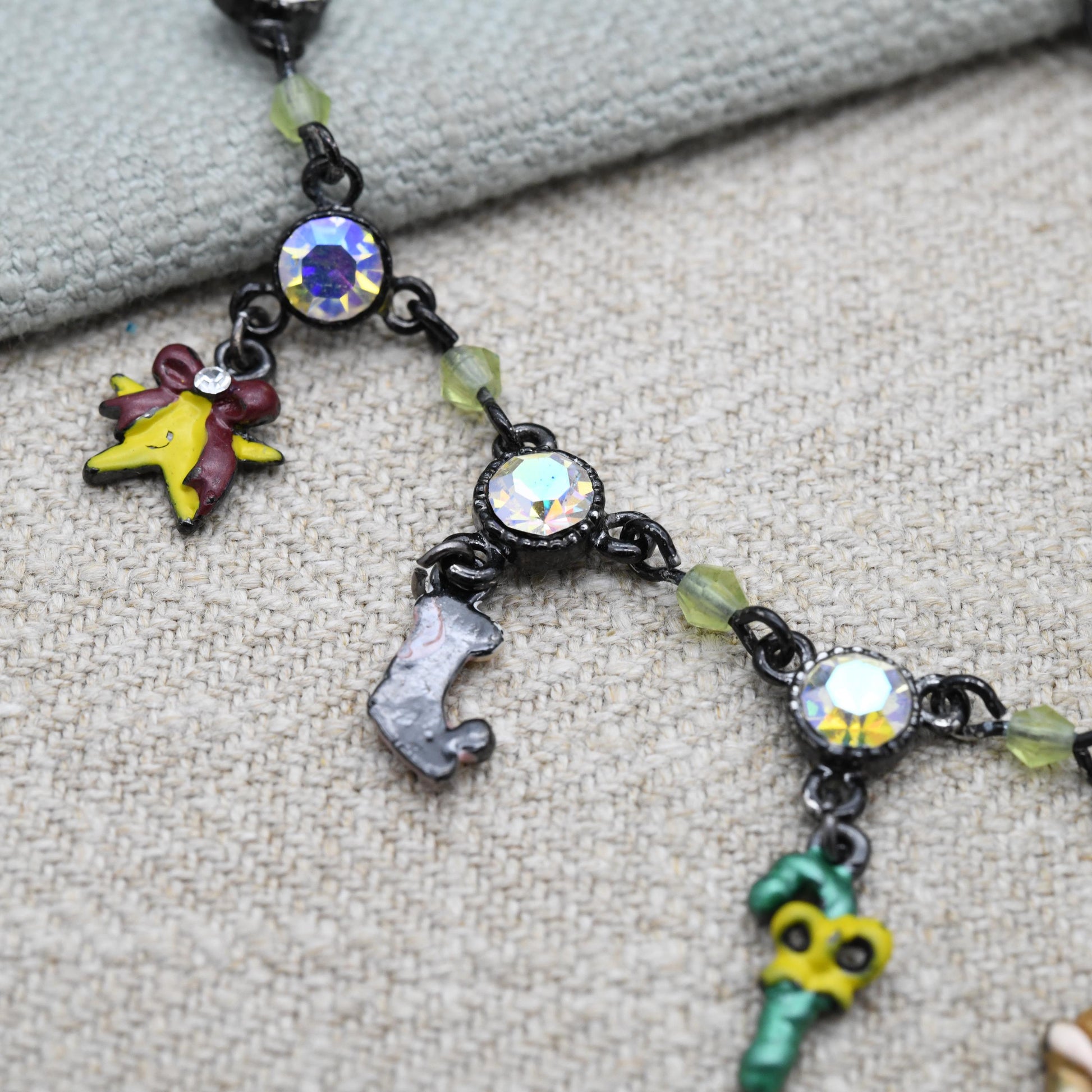 Vintage Butler and Wilson Christmas Charm Necklace Signed B&W - Y2K Branded Costume Jewellery Deadstock