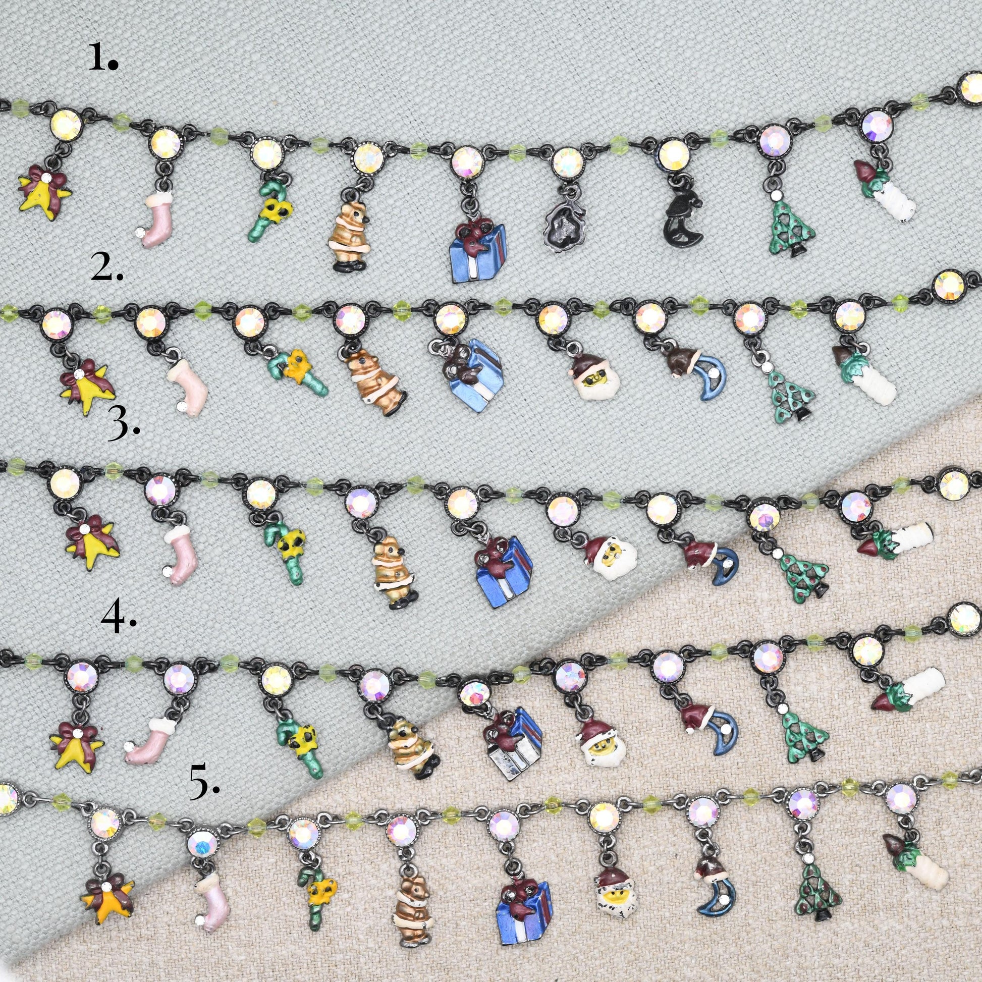 Vintage Butler and Wilson Christmas Charm Necklace Signed B&W - Y2K Branded Costume Jewellery Deadstock