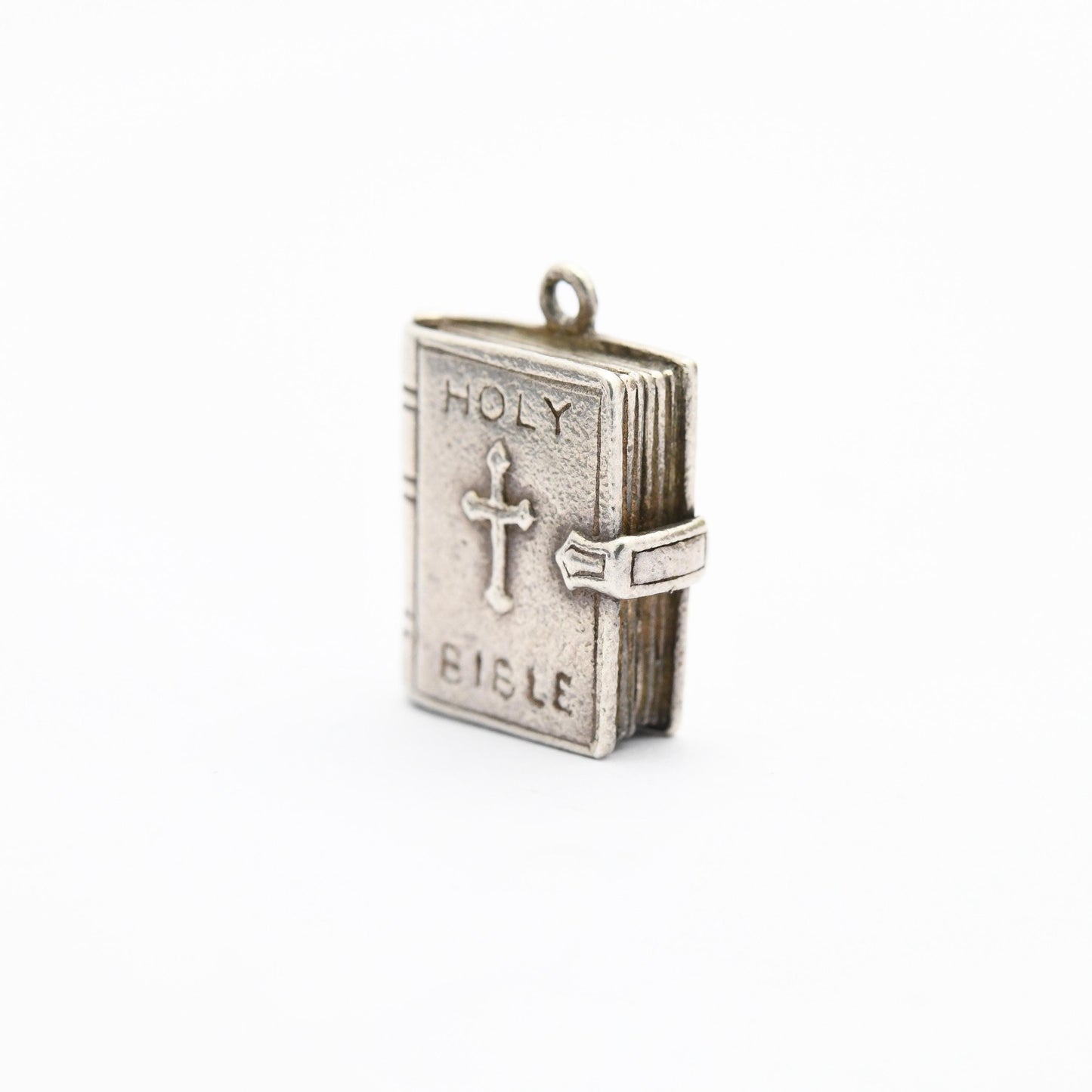 Vintage Sterling Silver Bible Charm Pendant - Religious Book | Gift for Charm Bracelet Necklace Stack
