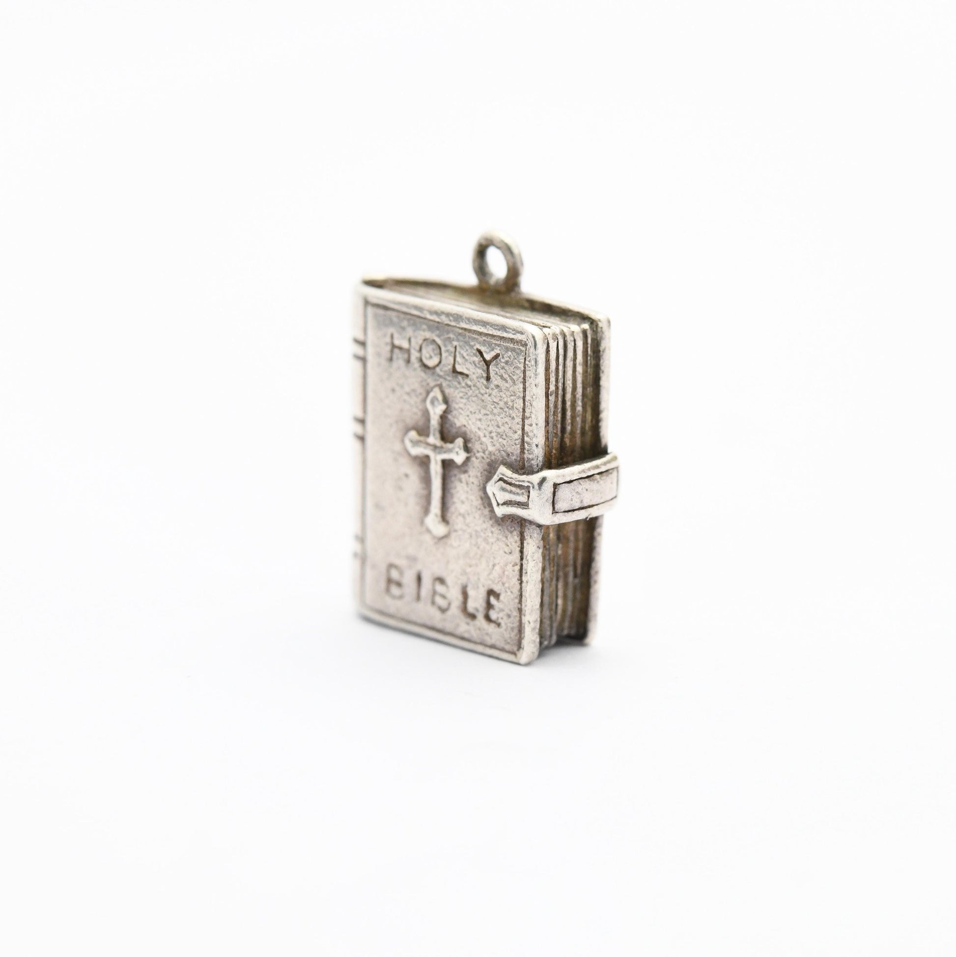 Vintage Sterling Silver Bible Charm Pendant - Religious Book | Gift for Charm Bracelet Necklace Stack