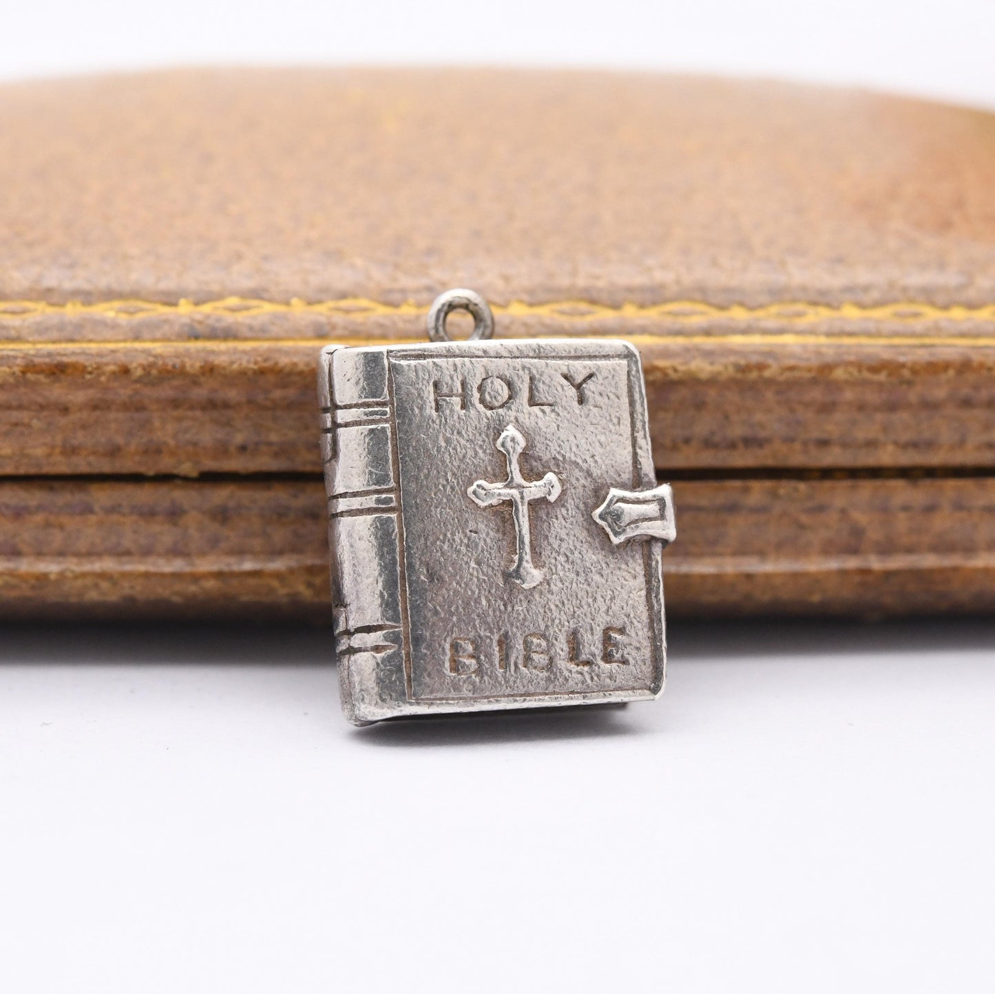 Vintage Sterling Silver Bible Charm Pendant - Religious Book | Gift for Charm Bracelet Necklace Stack