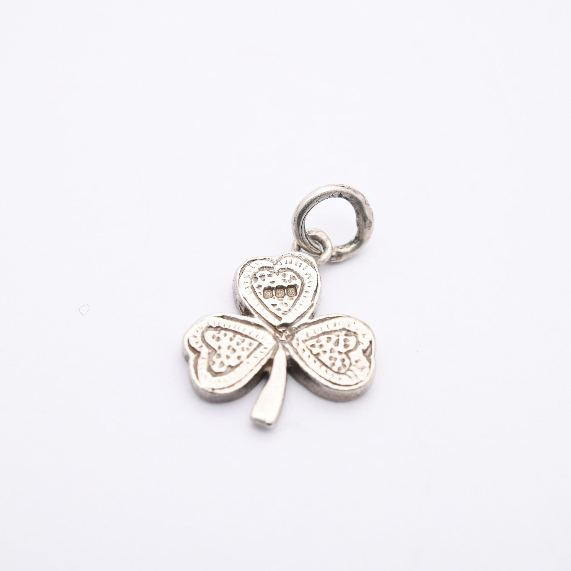 Vintage Sterling Silver Connemara Marble Shamrock Charm Pendant 1969 - Three Leaf Clover | Irish | Ireland | Gift for Charm Bracelet