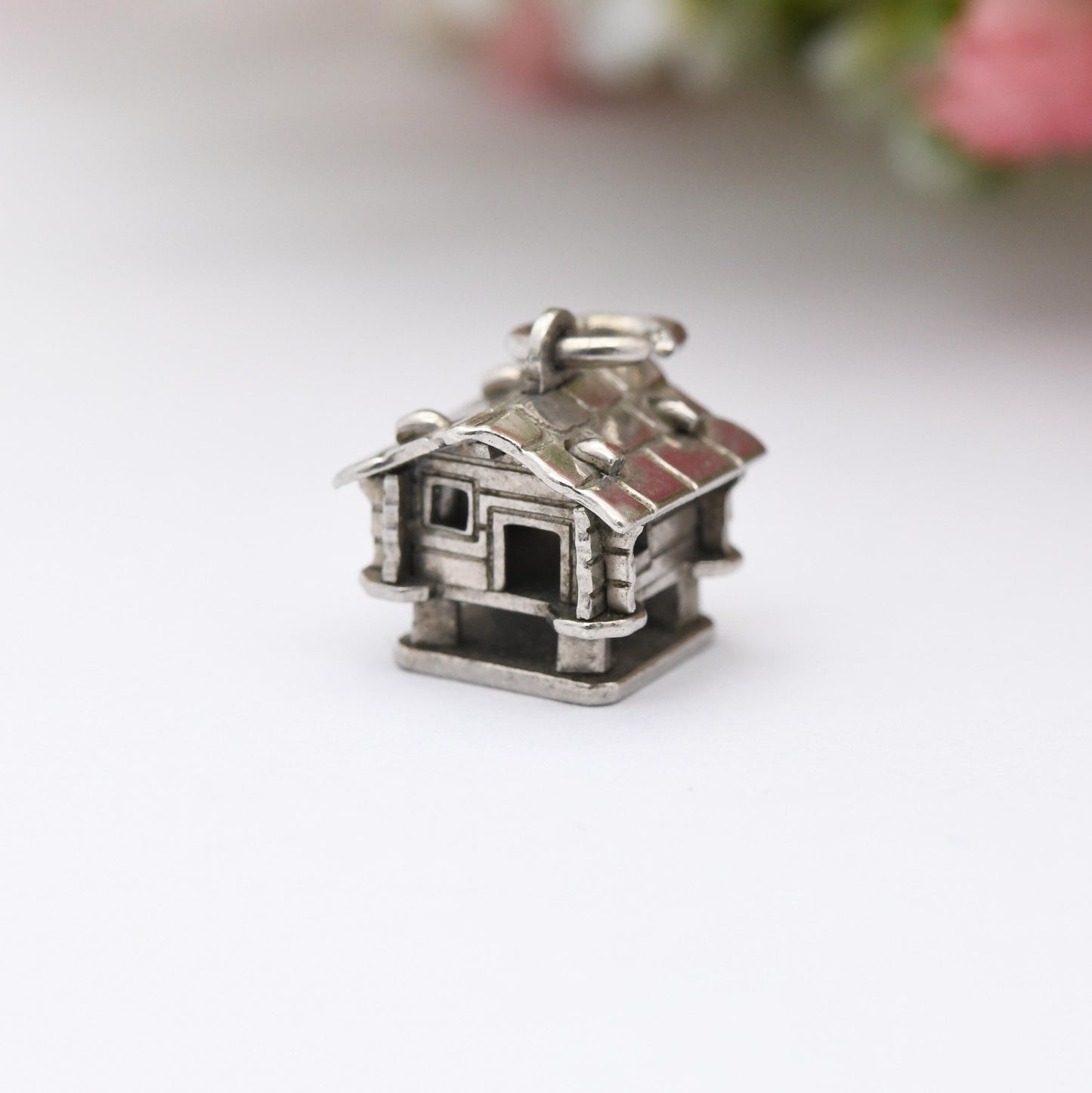 Vintage 800 Silver Swiss Chalet Charm Pendant - Alps | Skiing Chalet | German House | Stilts | Gift for Charm Bracelet