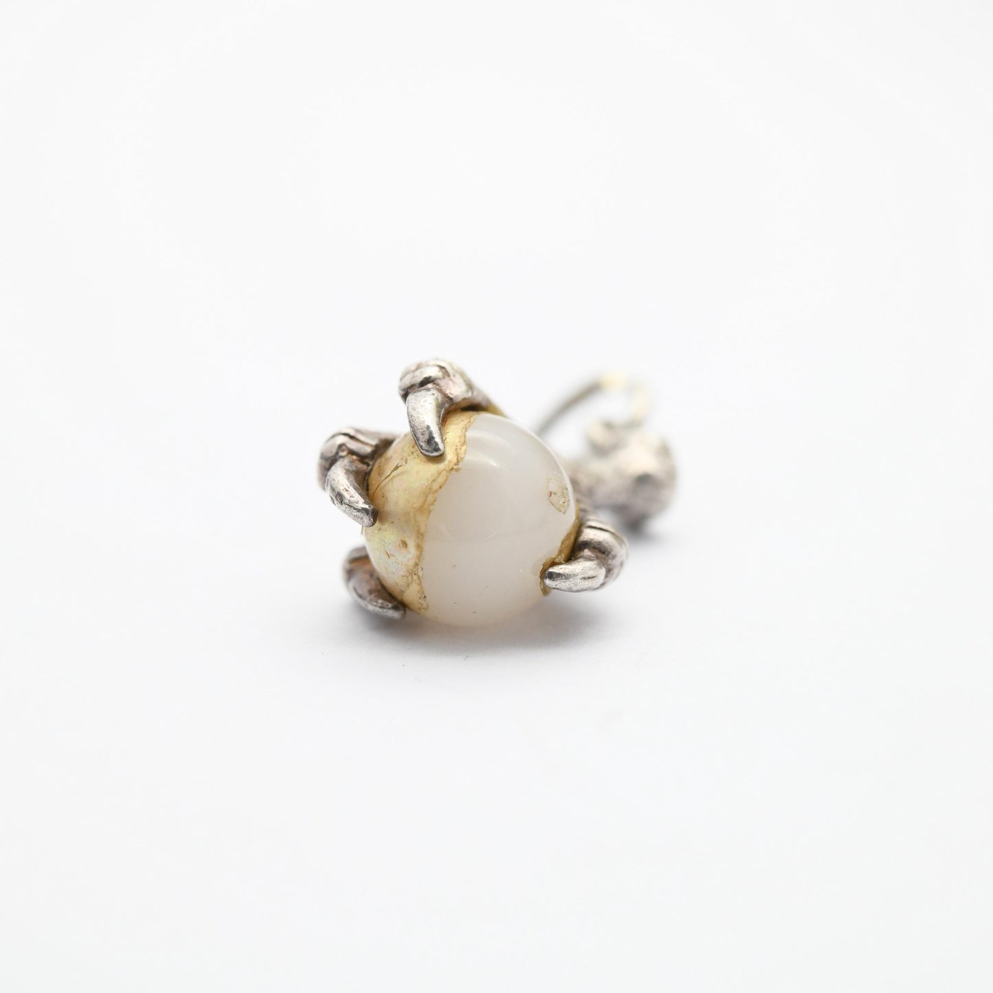 Sterling Silver Bird Claw Holding a Faux Pearl Pendant Charm - Animal | Eagle Charm | Gift for Charm Bracelet Necklace Stack