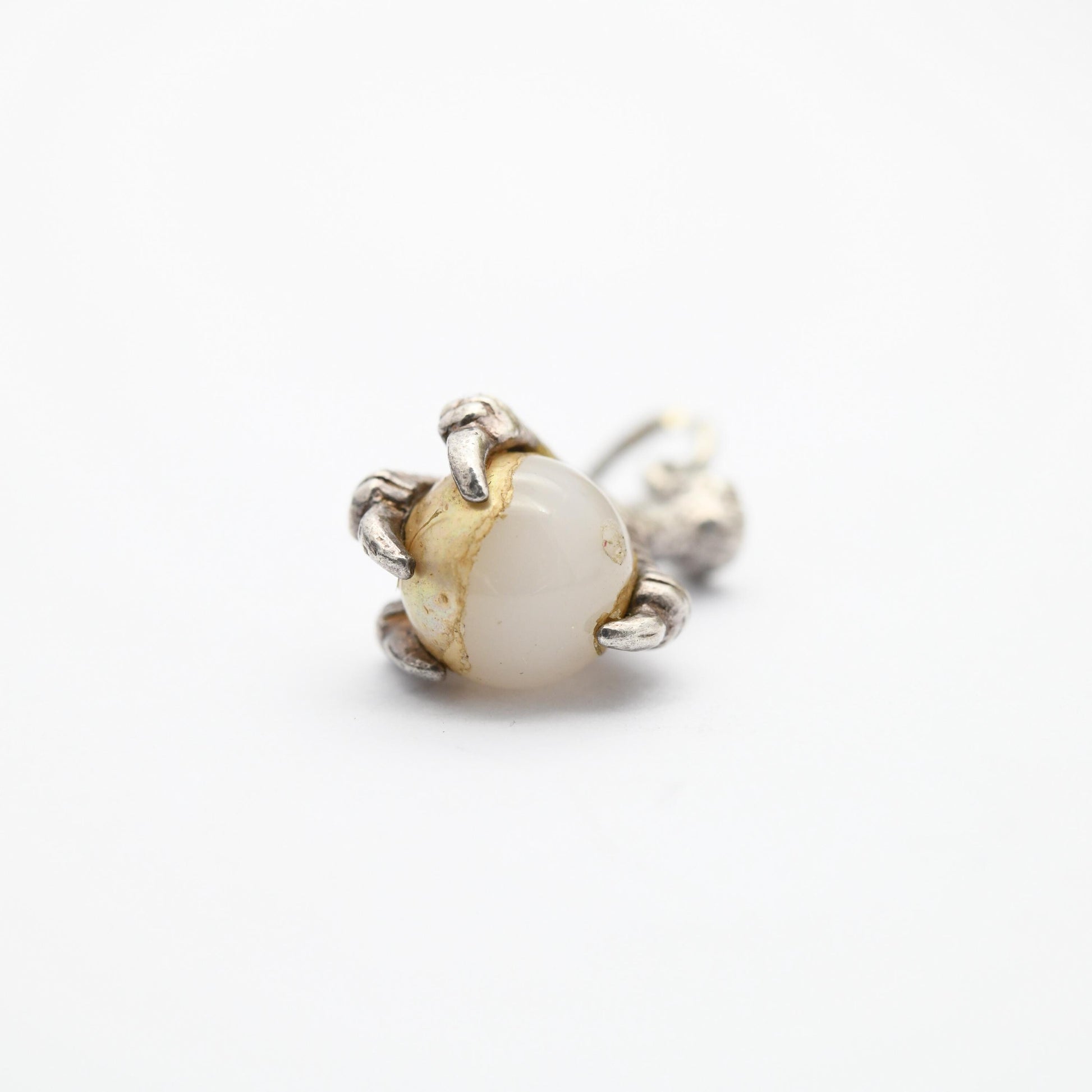 Sterling Silver Bird Claw Holding a Faux Pearl Pendant Charm - Animal | Eagle Charm | Gift for Charm Bracelet Necklace Stack