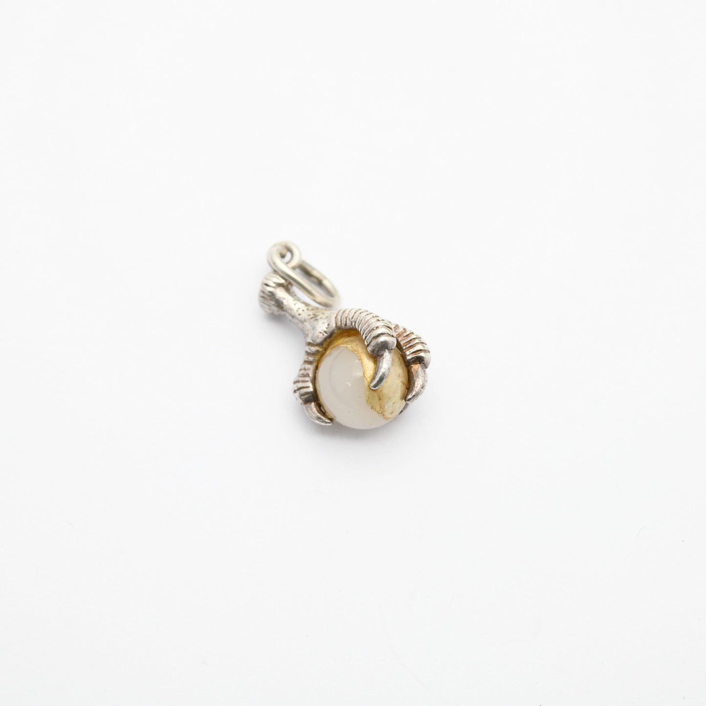 Sterling Silver Bird Claw Holding a Faux Pearl Pendant Charm - Animal | Eagle Charm | Gift for Charm Bracelet Necklace Stack