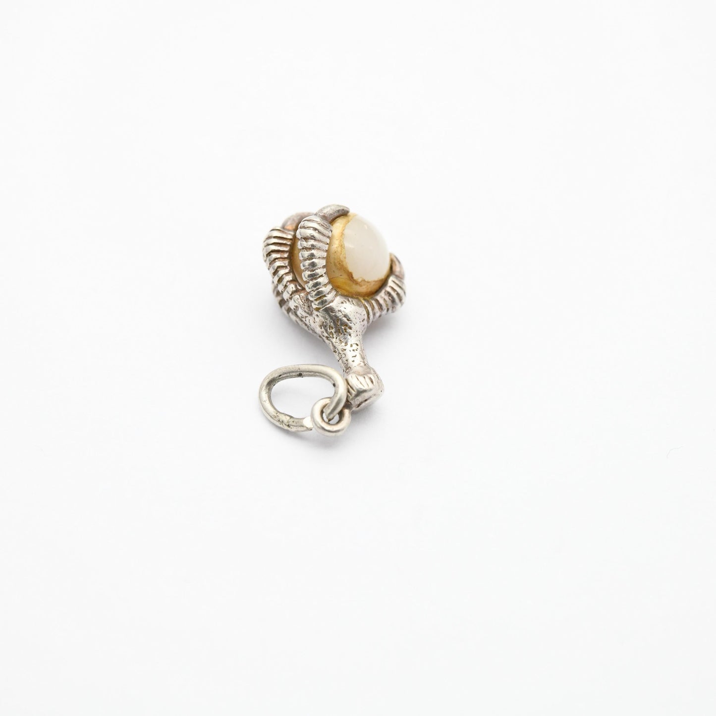 Sterling Silver Bird Claw Holding a Faux Pearl Pendant Charm - Animal | Eagle Charm | Gift for Charm Bracelet Necklace Stack