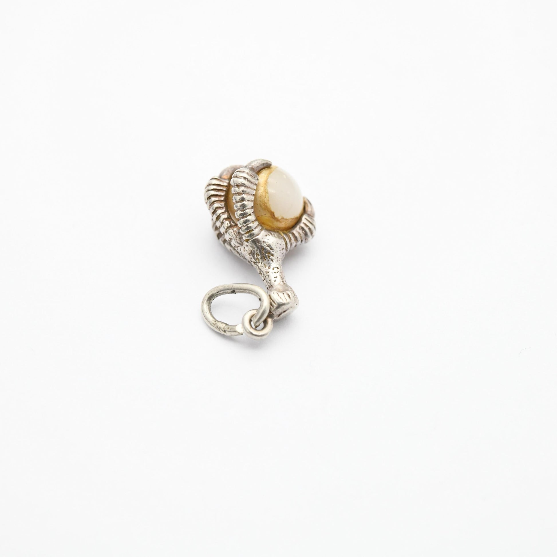 Sterling Silver Bird Claw Holding a Faux Pearl Pendant Charm - Animal | Eagle Charm | Gift for Charm Bracelet Necklace Stack