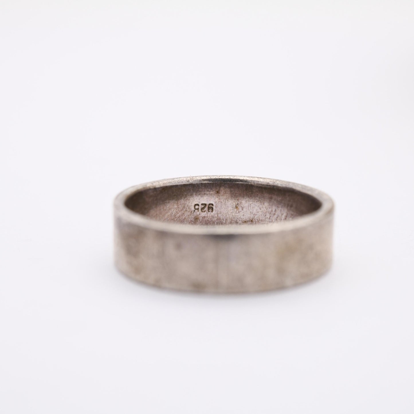 Vintage Sterling Silver Simple Band Ring - Engraved Text Design Ring | Everyday Jewellery | Band | UK Size - T | US Size - 9 3/4